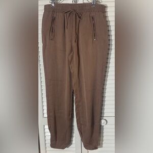 Michael Stars Brown Pixie Jogger Pants, Size M, 100% Lyocell, Relaxed Fit